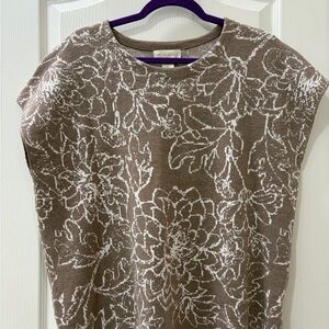 NWT Cynthia Rowley Brown Floral Sweater